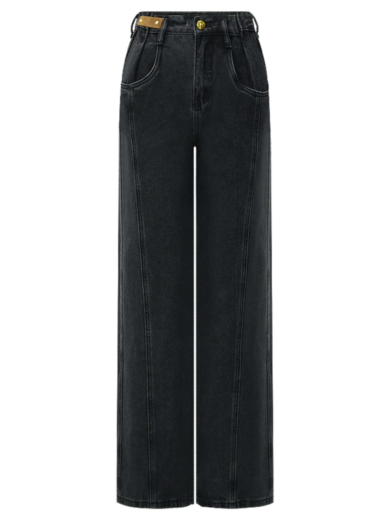 high waist straight leg black jeans all black 4