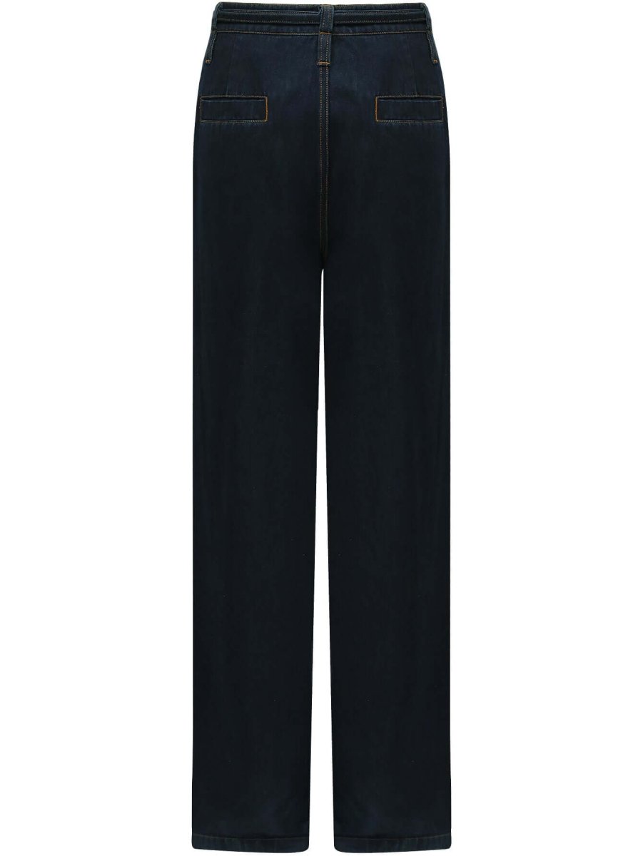 high waisted straight leg jeans in navy all navy 5