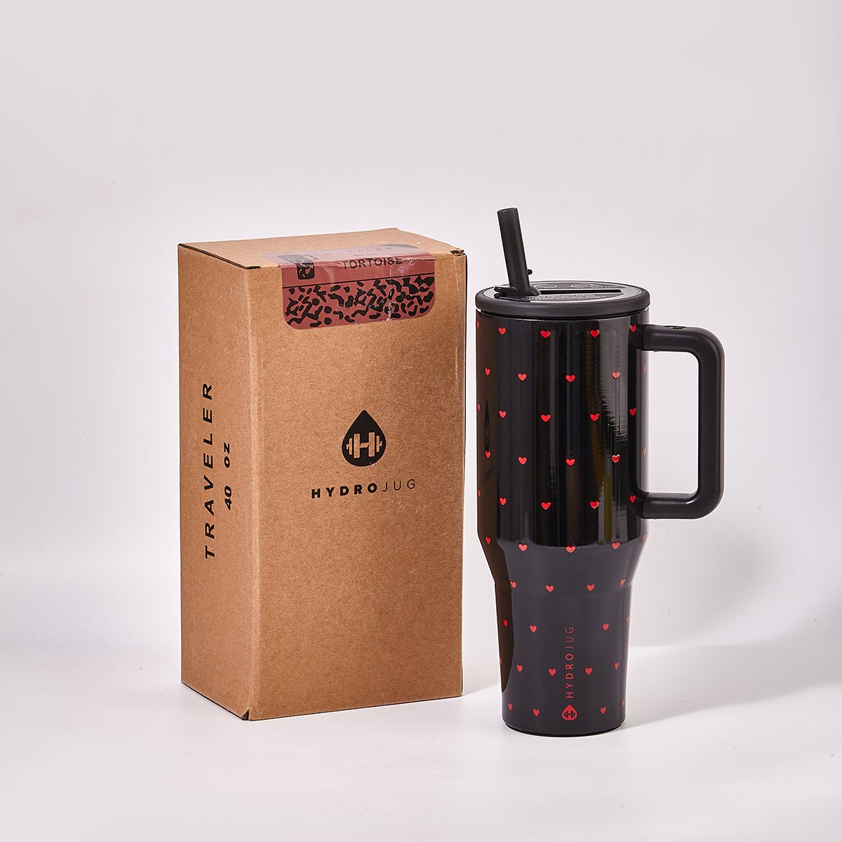 HydroJug Queen of Hearts Traveler Tumbler – Black Valentine Limited Edition