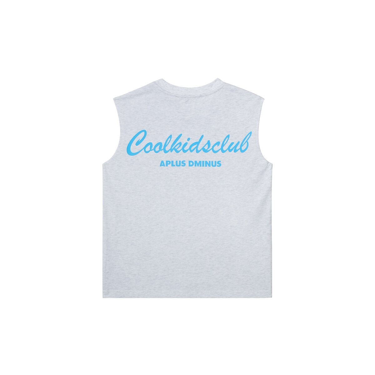 Kids APLUS DMINUS Coolkidsclub Script Logo Sleeveless T-Shirt – 100% Cotton Boxy Muscle Tee