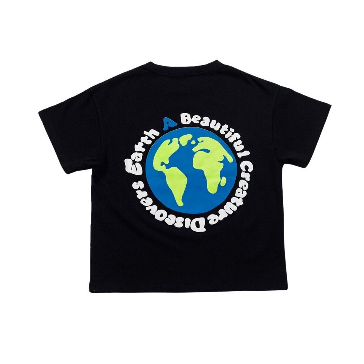 Kids APLUS Earth Globe Graphic T-Shirt – Screen-Printed Oversized Everyday Tee