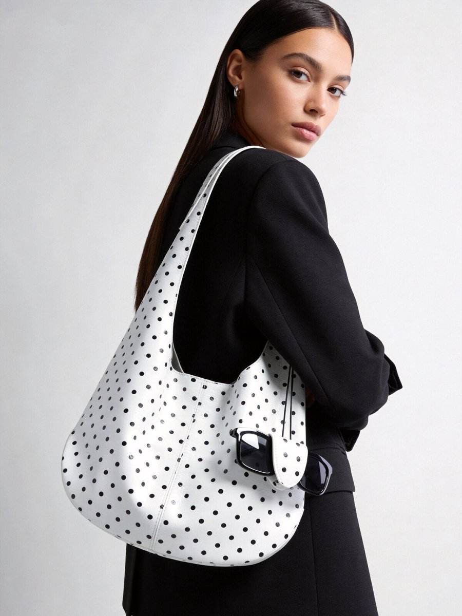 Leopard Print Soft Hobo Bag – First-Layer Calfskin Leather Shoulder Tote with Matching Pouch
