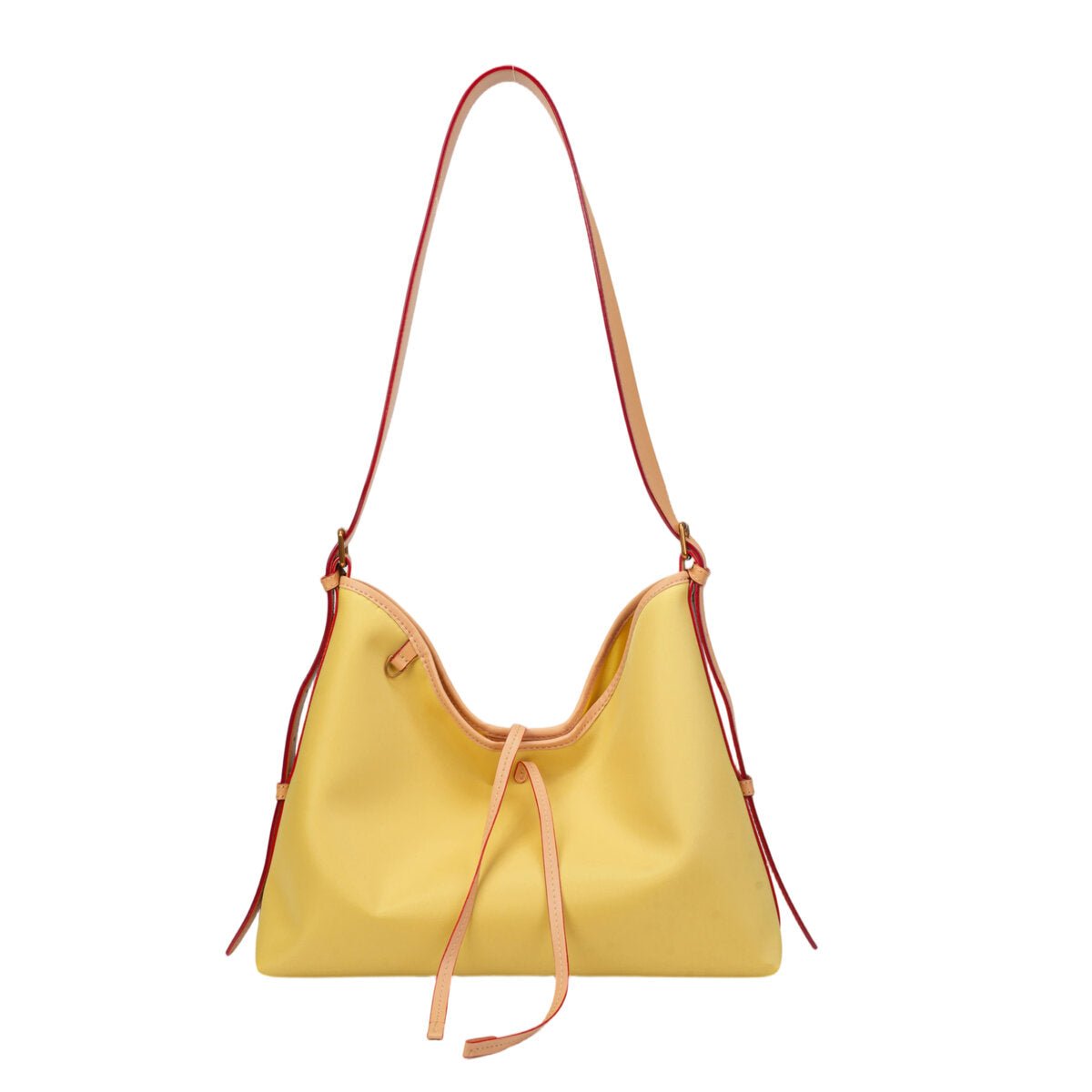 Colorblock Water-Resistant Hobo Tote Bag with Leather Trim