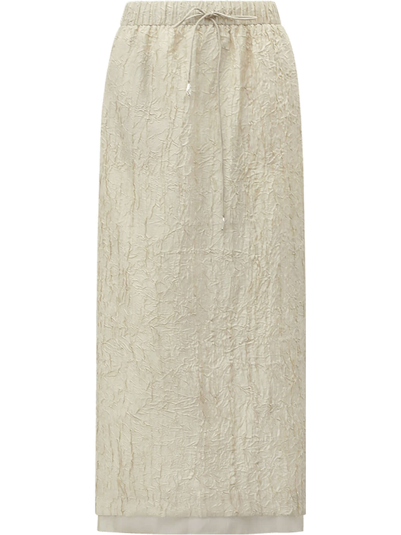 luxe contrast champagne silk textured satin midi skirt all champagne 4