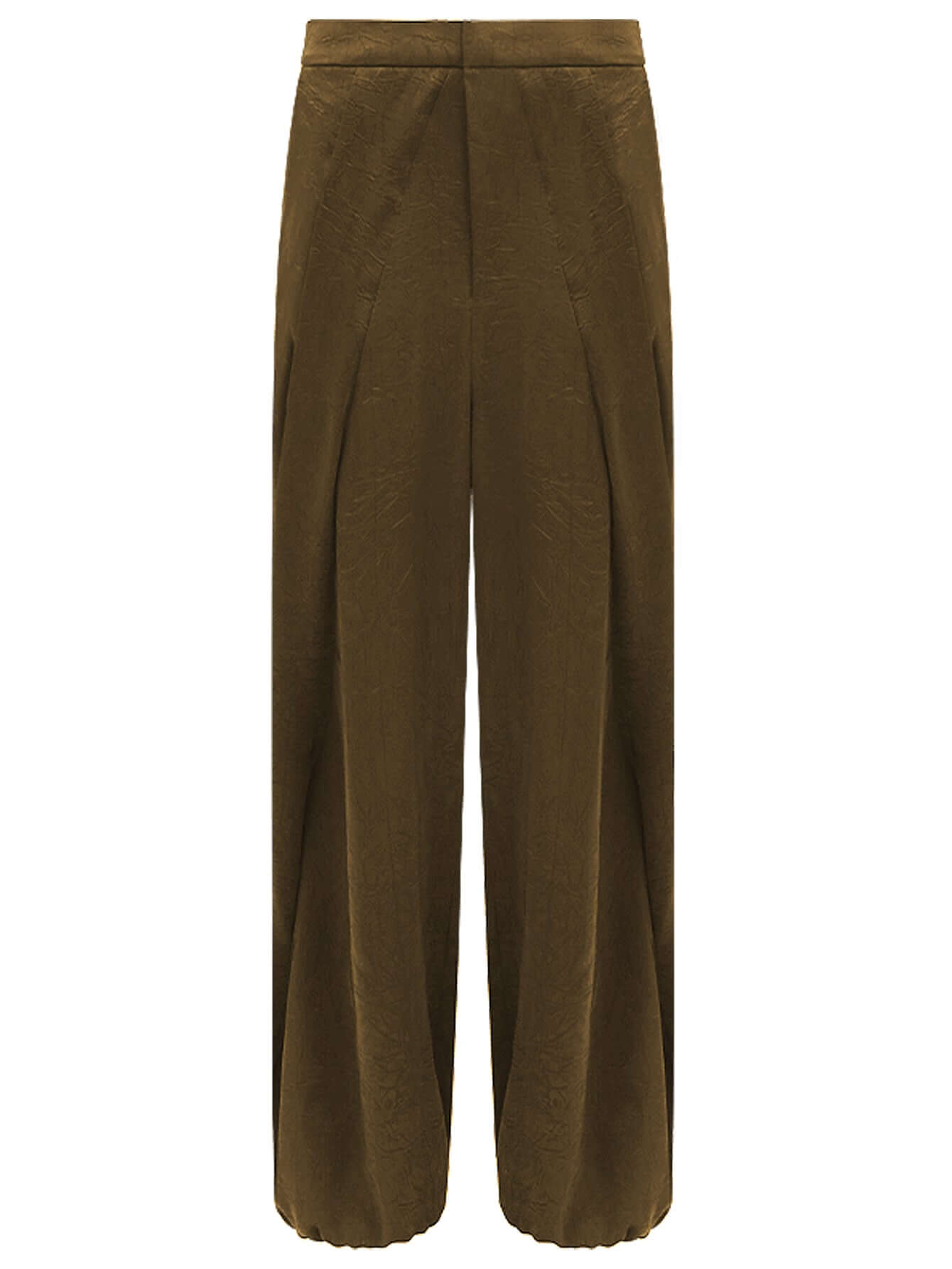 luxurious brown satin high waist pleated pants all brown 4