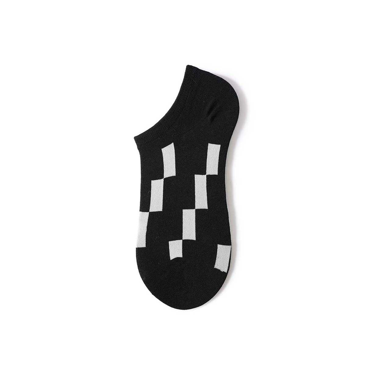 Creative Stripe & Geometric Lightweight Ankle Socks – Men's 5-Pair Summer Set
