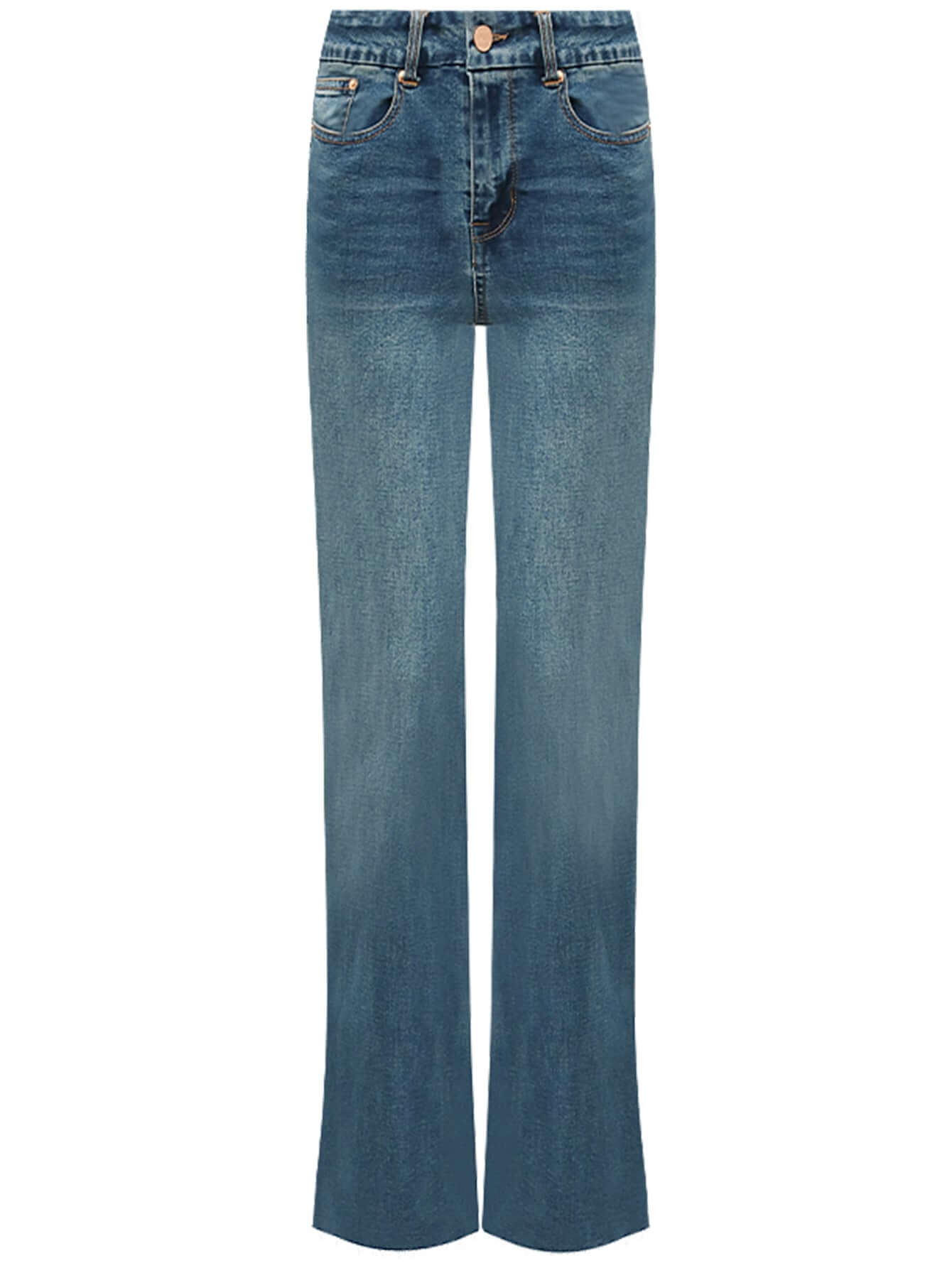 mid rise stretchable blue jeans with frayed hems all blue 4