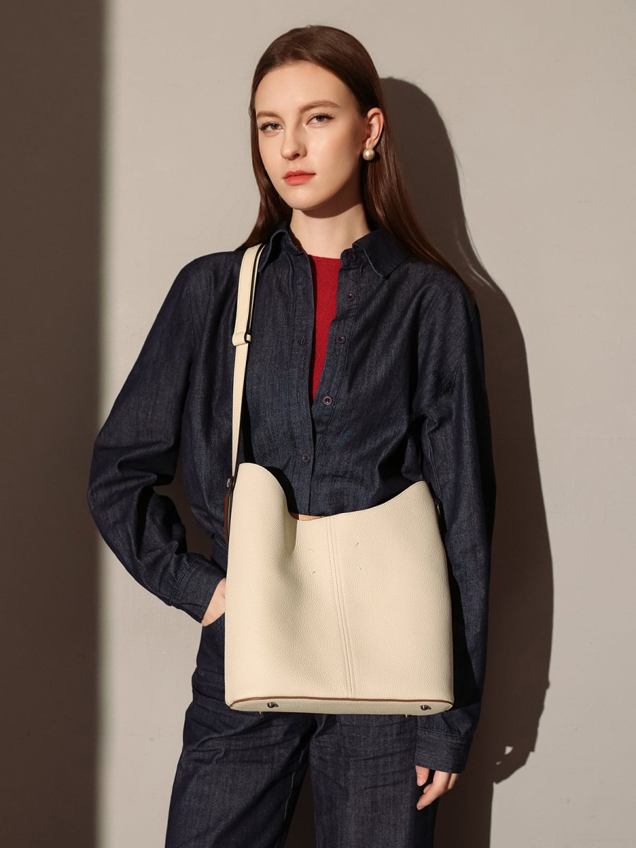 Minimalistic Spring Hobo Bucket Bag - 0cm