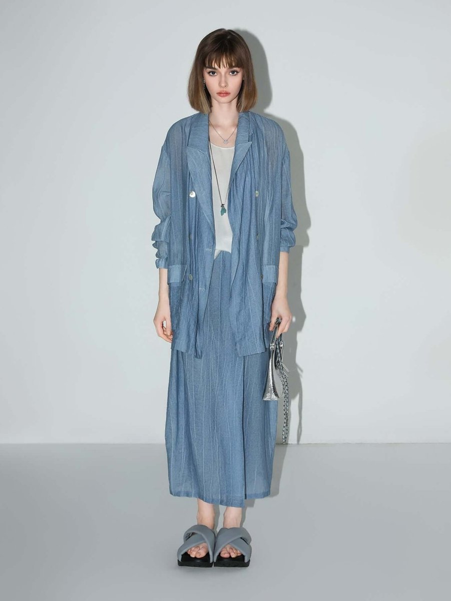 muberry blue relaxed double breasted blazer all blue 3