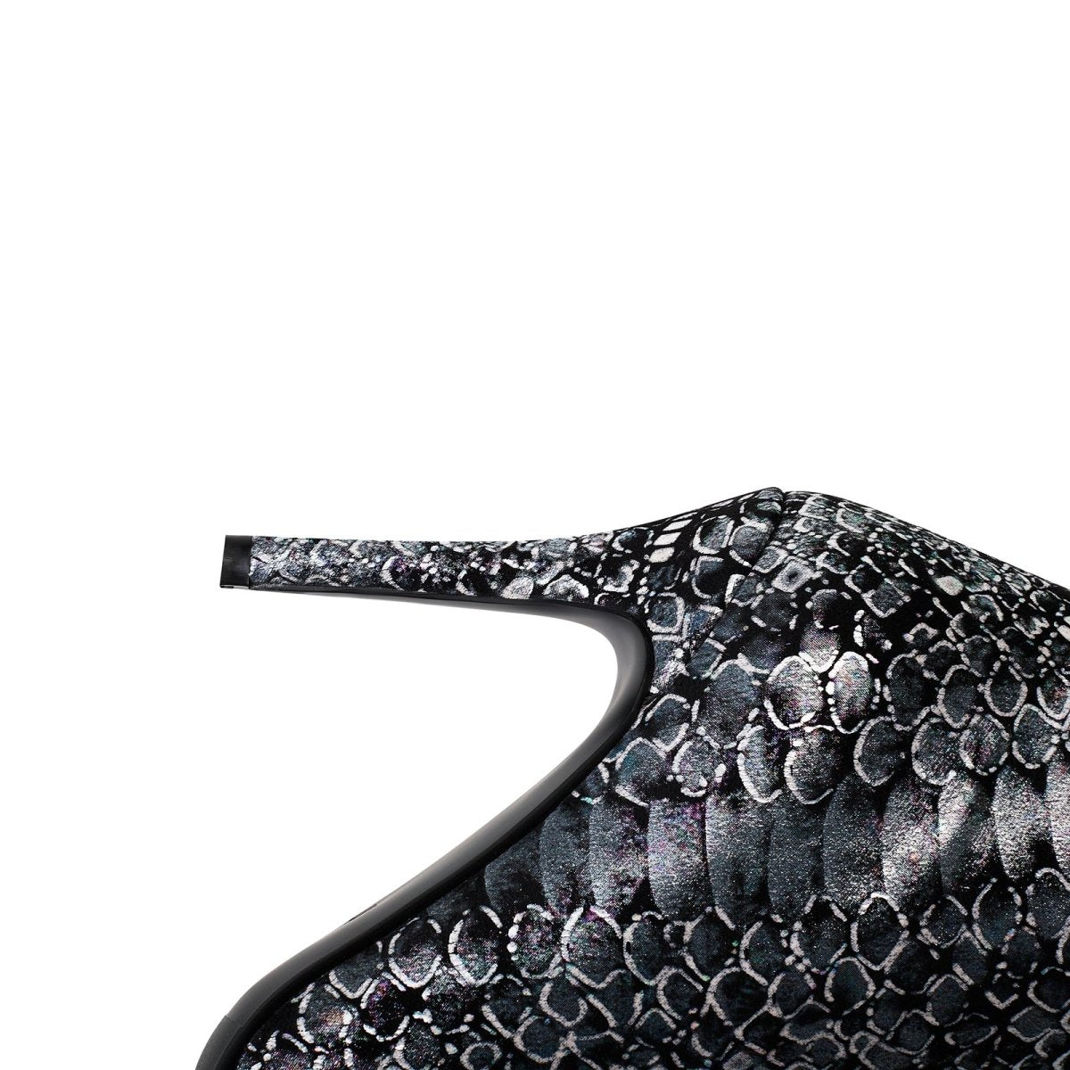 Mysterious Black Python Stiletto Knee High Boots - 0cm