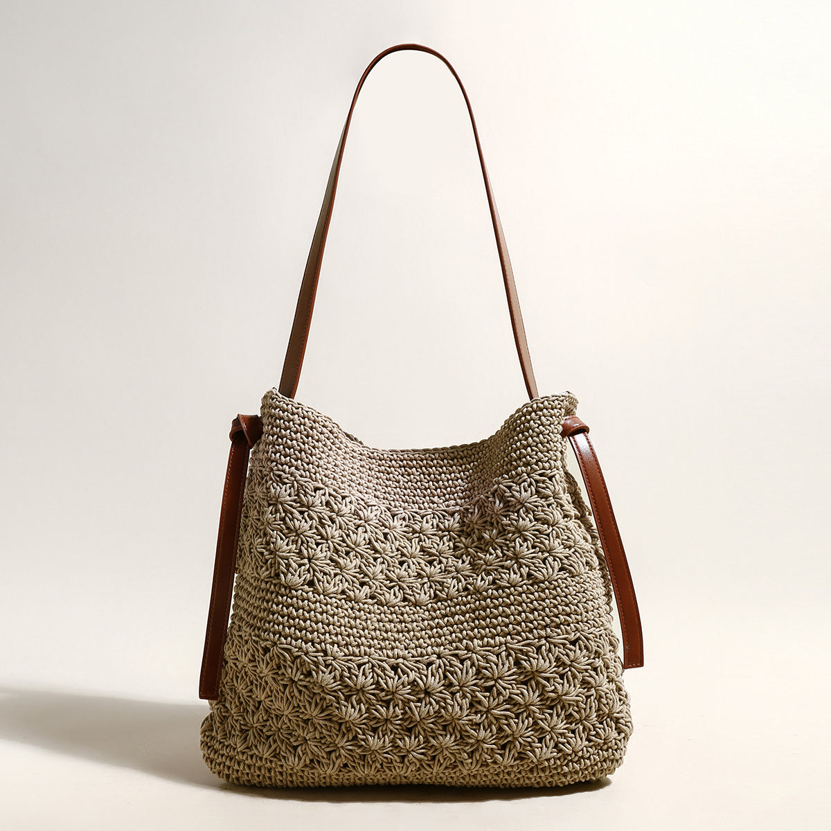 Lightweight Natural Straw Woven Tote Bag
