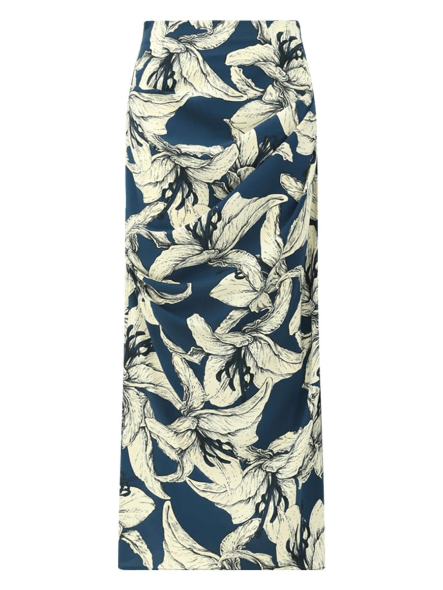 night lily shirring navy chiffon wrap skirt all navy 4