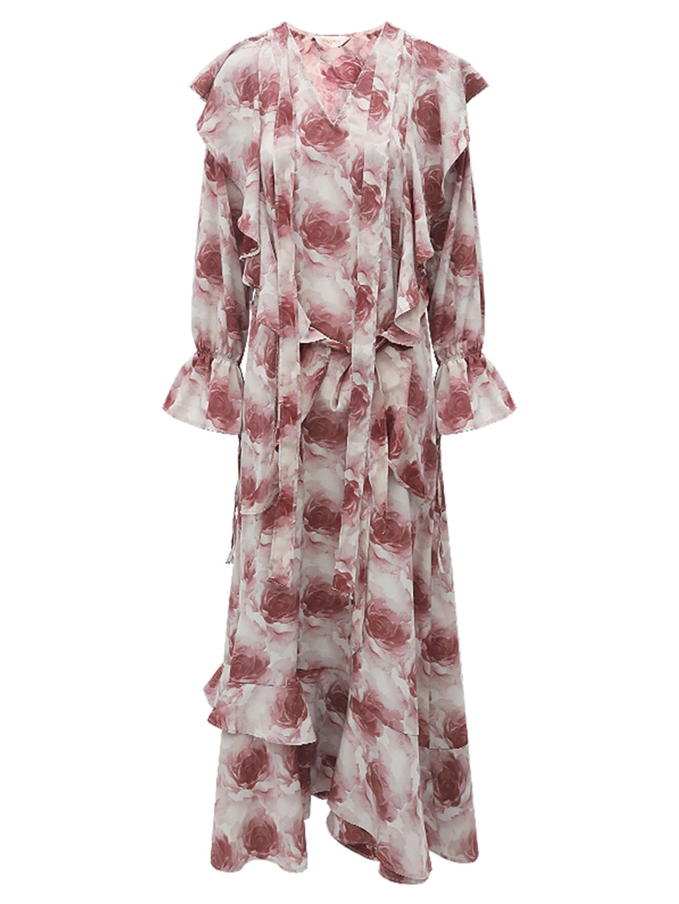 old rose floral ruffled maxi dress all floral 4