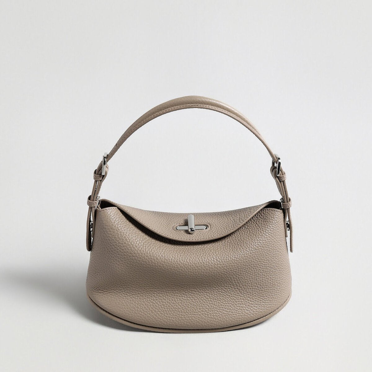 Pebbled Calfskin Half-Moon Hobo – Convertible Crescent Shoulder Crossbody