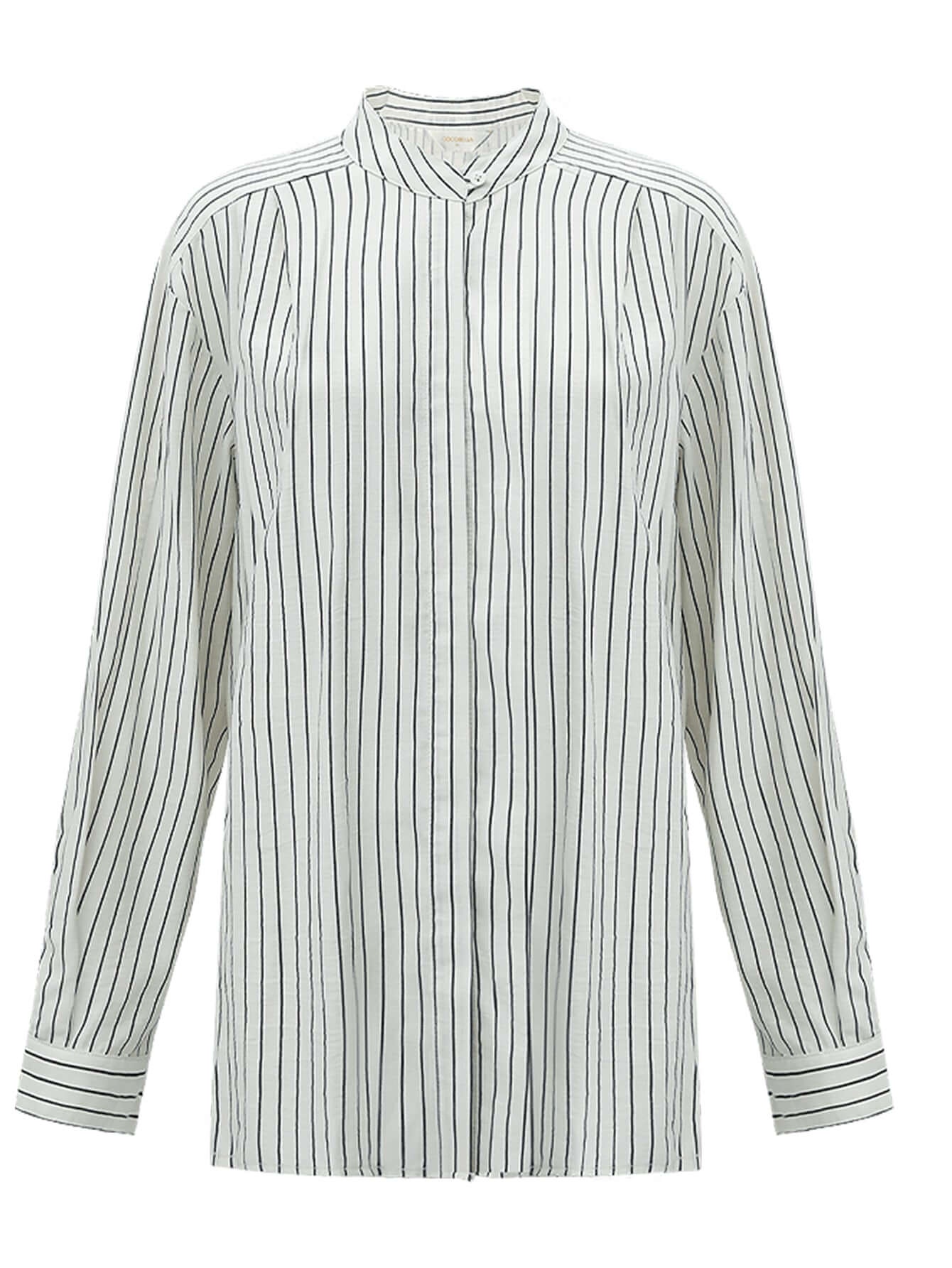 pin tuck stripe collared long sleeve shirt all stripe 4