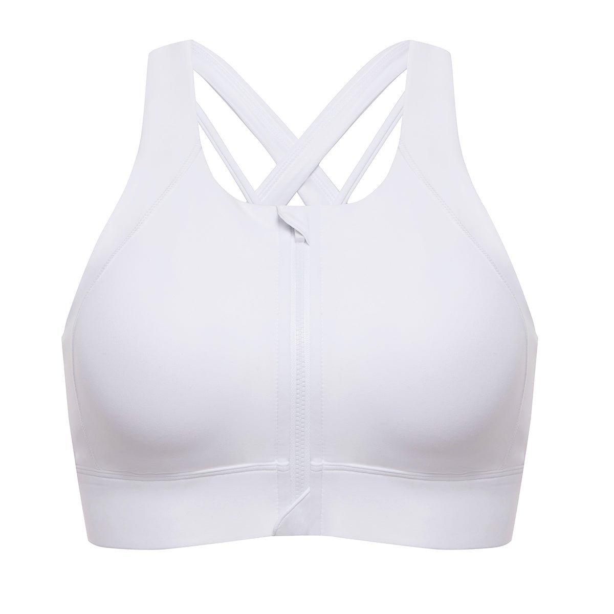 Power On Zip Front Racerback High Impact Sports Bra