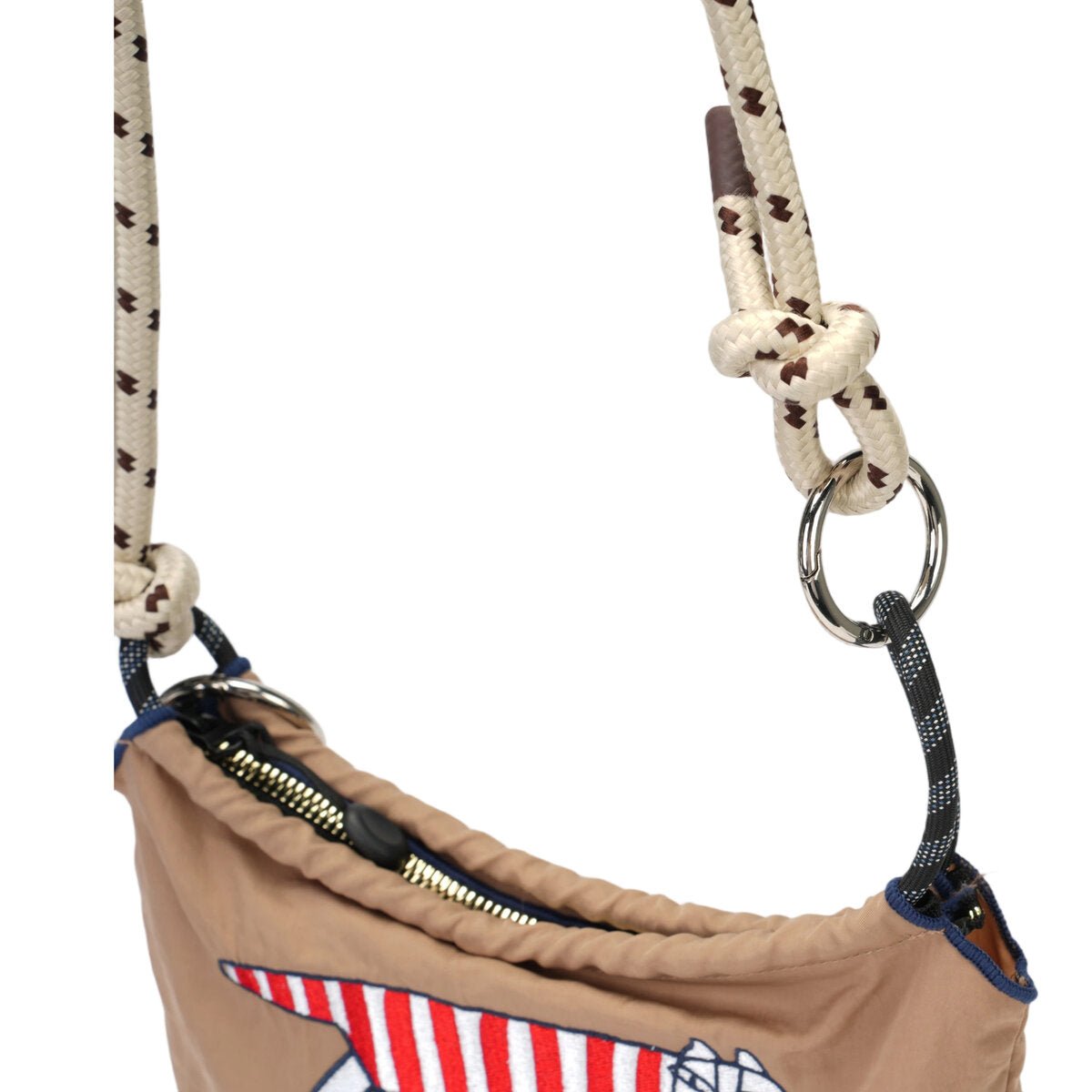 Recycled Nylon Mini Crossbody Bag with Cat Print & Braided Rope Strap – Ultra-Lightweight Casual Shoulder Bag