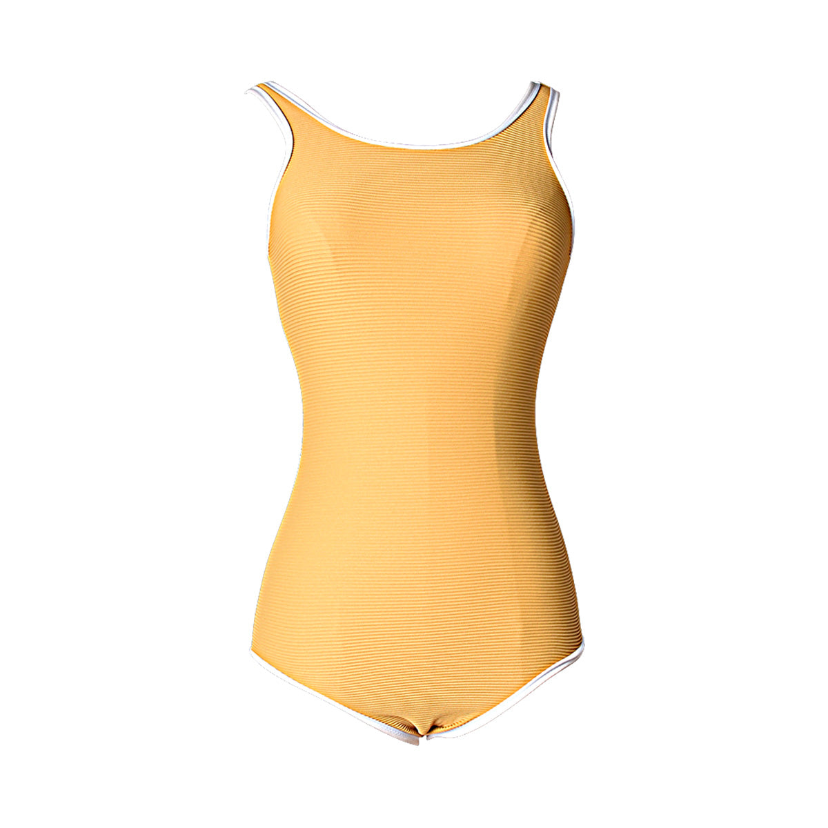 rib knit one piece swimsuit for girls all yellow 4