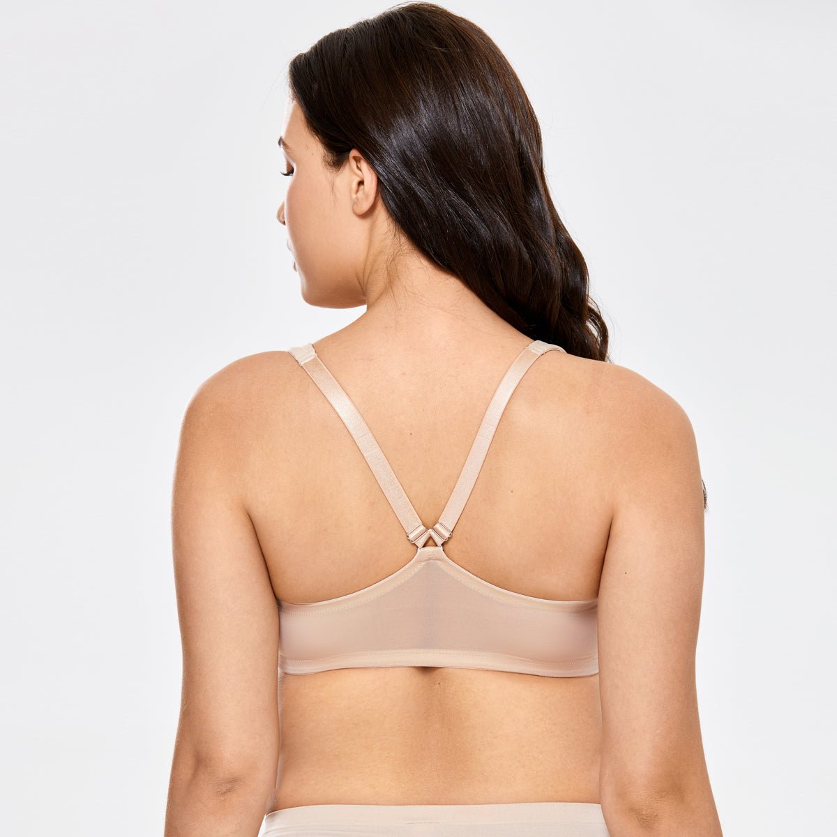 Seamless Front Closure Mesh Wing Underwire Bra