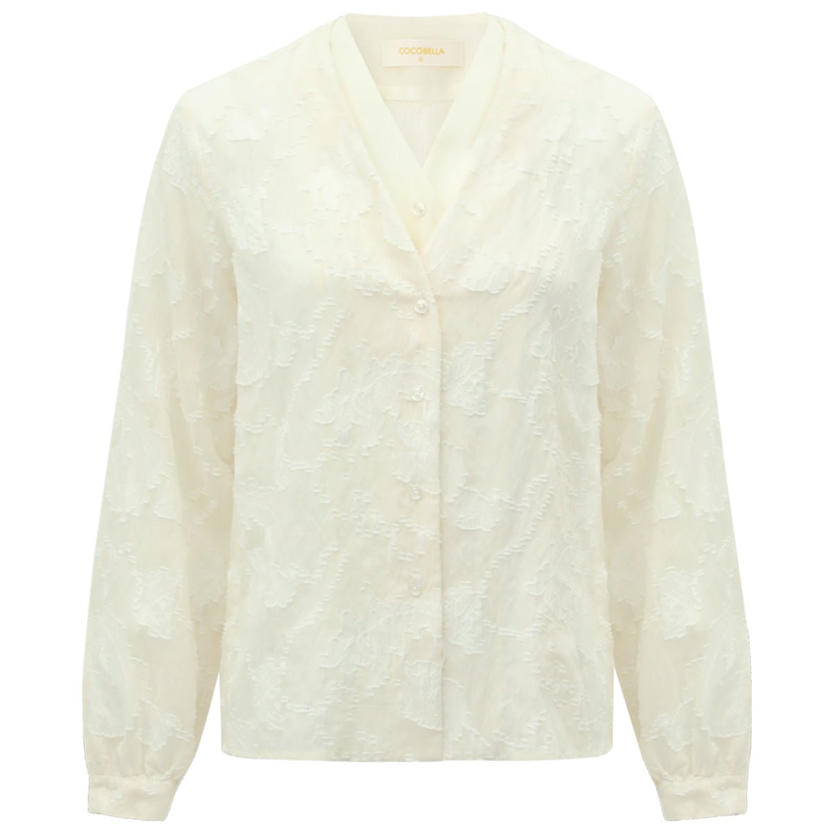 sheer floral ivory lace long sleeve shirt all ivory 4