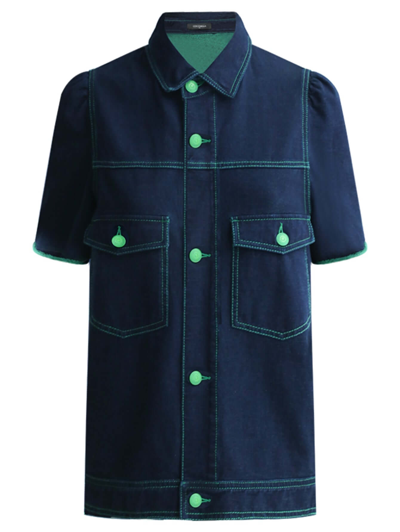 short sleeved navy blue jacket with contrast stitching all navy 4