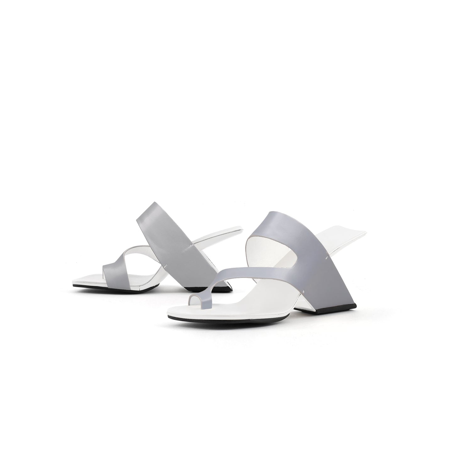 single toe loop strap sandals all grey 5