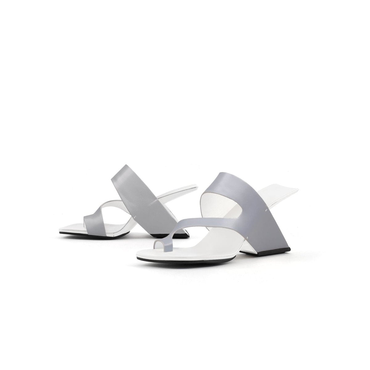 single toe loop strap sandals all grey 5