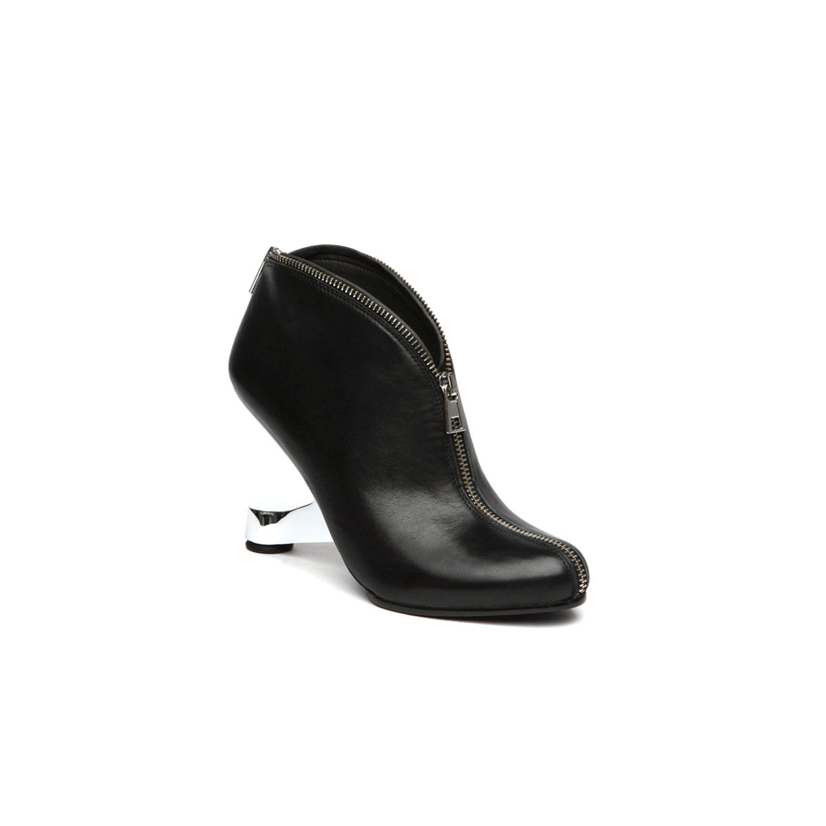 sleek zip up mule boots all black 2