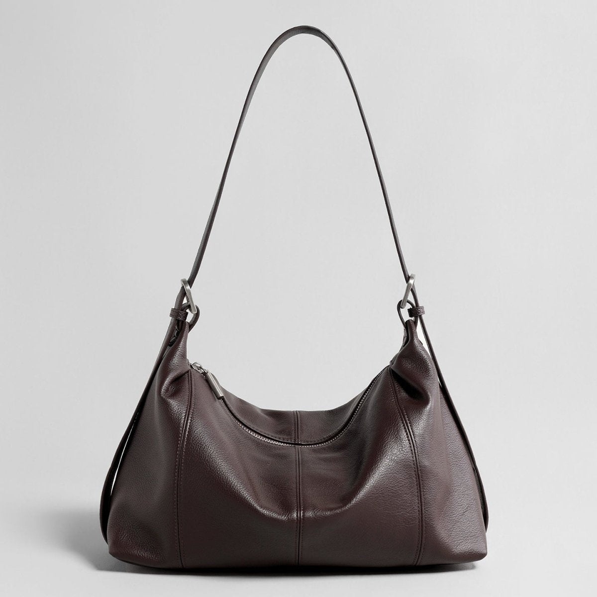 Slouchy Leather Hobo Bag – Pebbled Crescent Shoulder & Underarm Bag