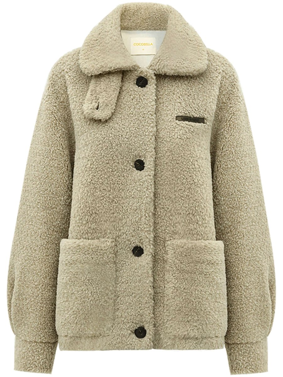 soft khaki teddy fleece jacket all khaki 4