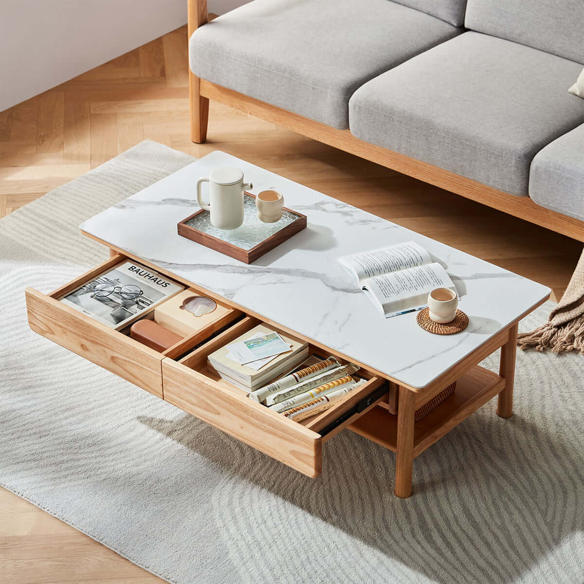 solid wood organic coffee table all 3