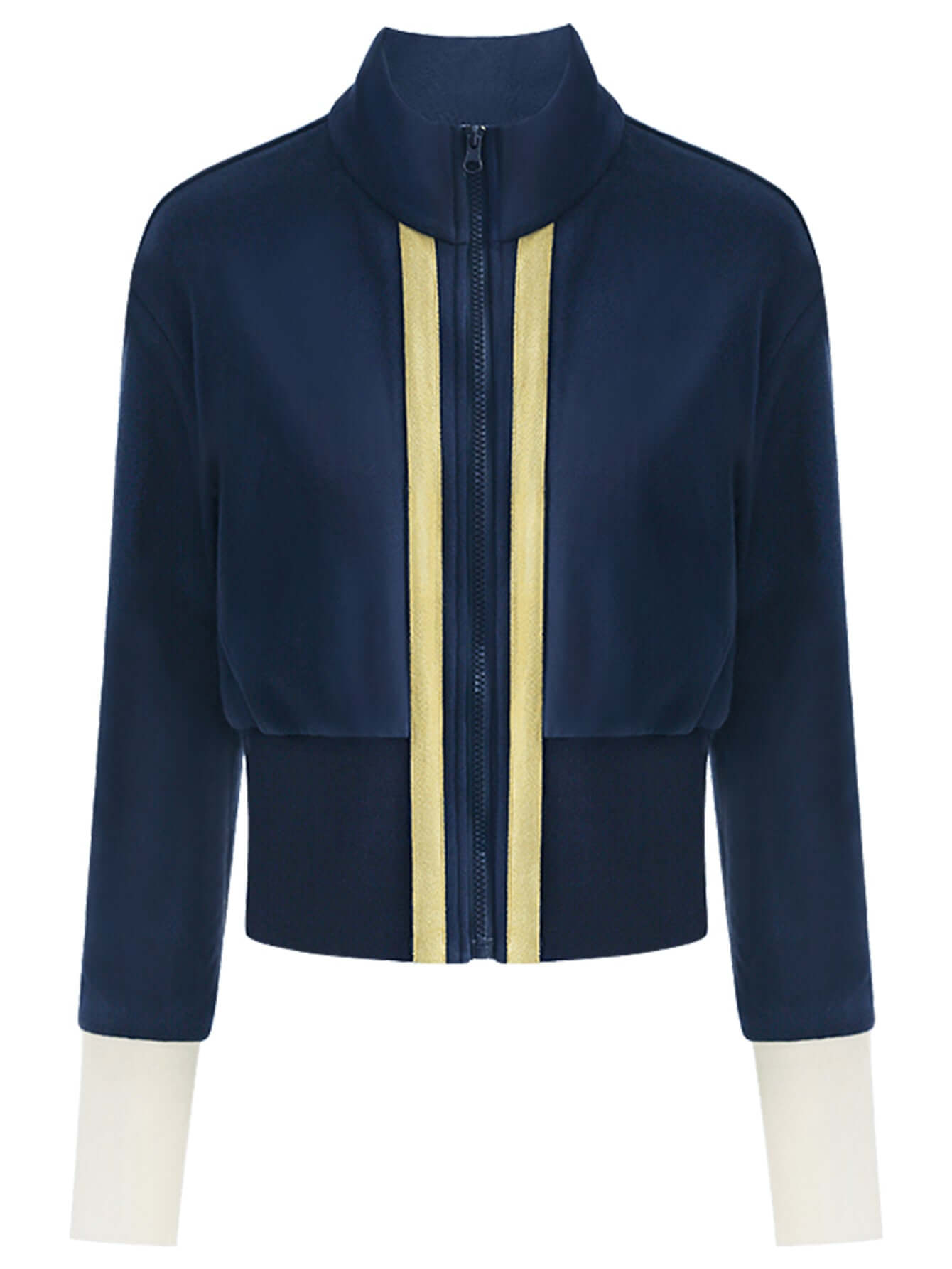 sporty contrast striped navy cotton jacket all navy 4