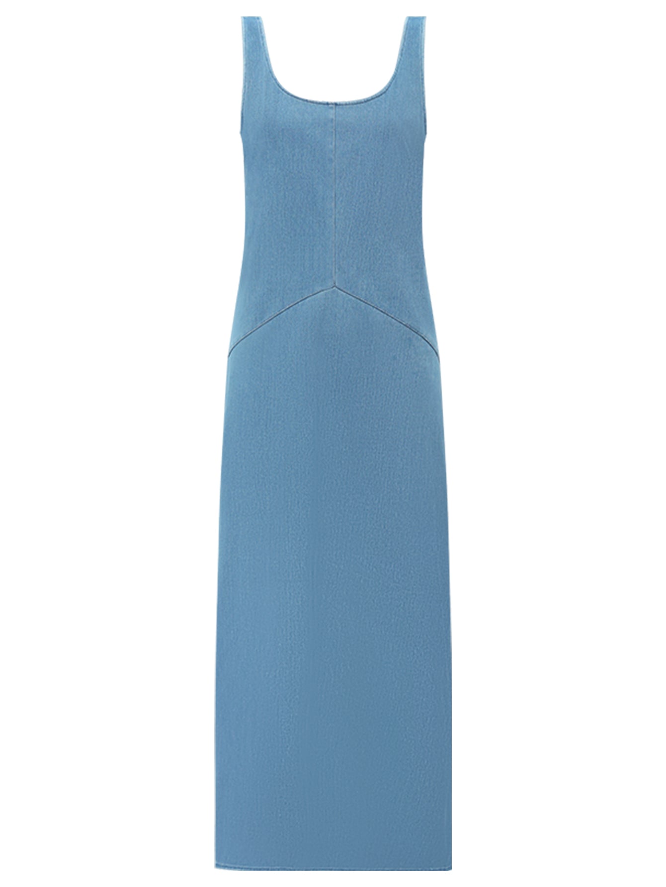 sporty scoop neck blue denim tank dress all blue 4