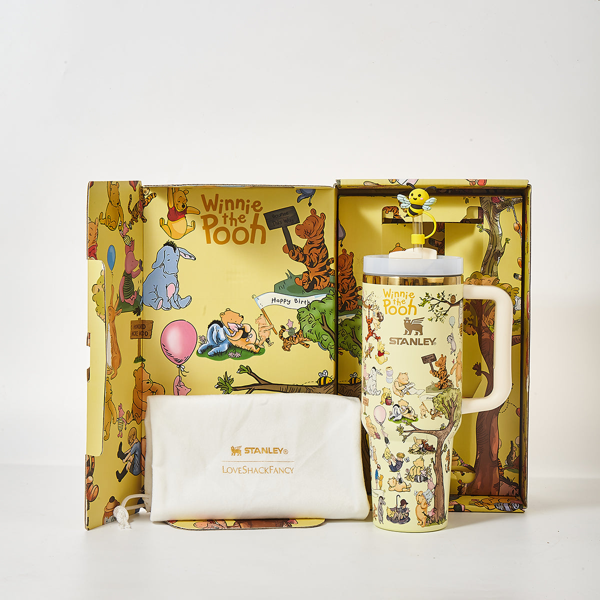 Stanley x Winnie the Pooh Classic Adventure Tumbler | Limited Edition Insulated Travel Cup with Bee Straw Topper