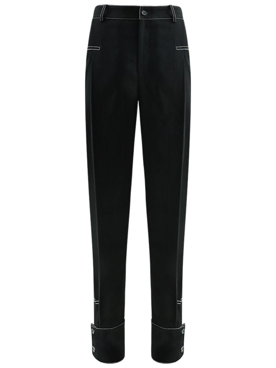stylish black pants with front ankle slits all black 4