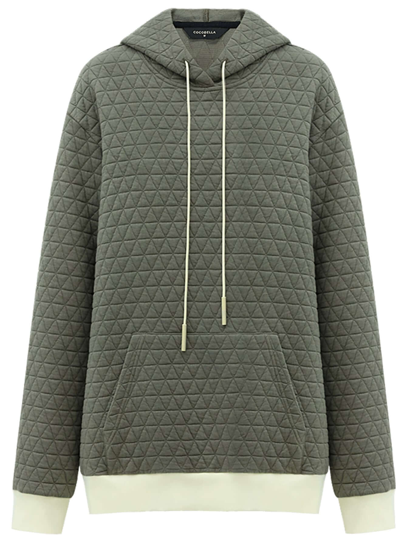 stylish geometric grey quilted hoodie all grey 4