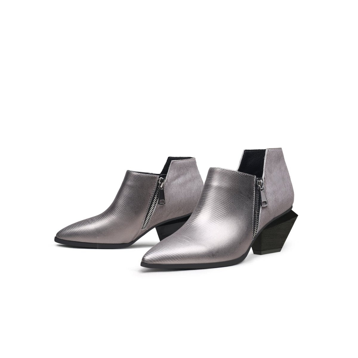 suede leather panel ankle boots all gun 5
