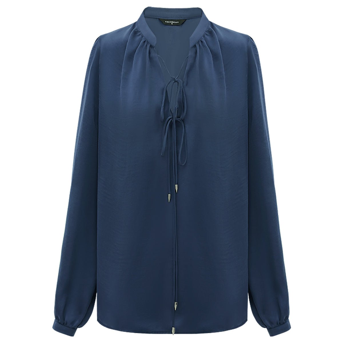 tie front top sheer navy silk shirt all navy 4