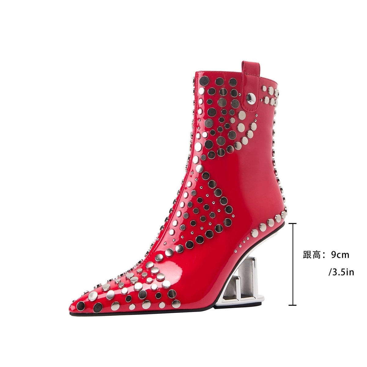 tribal - rivet - stonehenge - heel - pointed - toe - ankle - boots_all_red_9.jpg