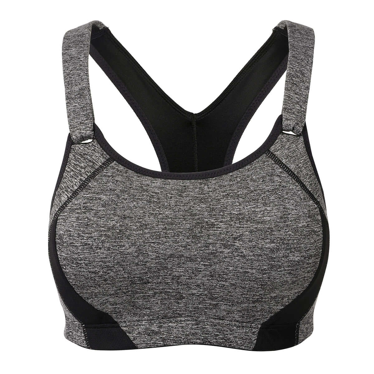 ultra max high performance padded wireless sports bra all grey 4