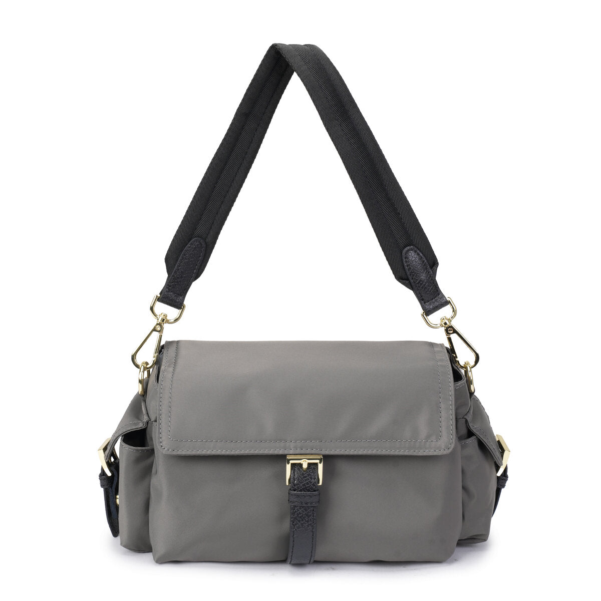 Water-Resistant Ballistic Nylon Messenger Bag with Leather Buckle – Multi-Pocket Crossbody Commuter Bag
