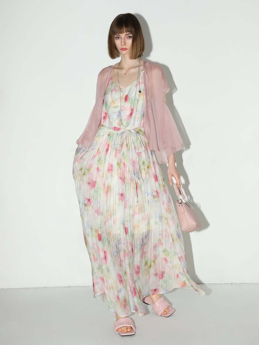 whimsical fairy long flowy summer dress all floral 3
