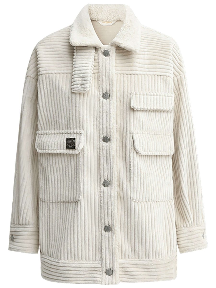 white oversized corduroy parka all white 4