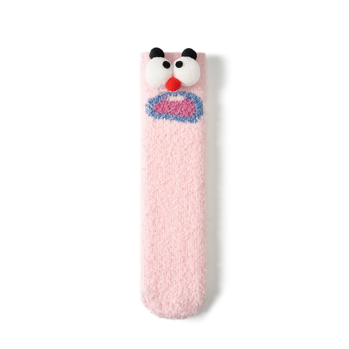 Women's 3D Monster Face Coral Velvet Mid - Calf Socks - 3 Pair Winter Set