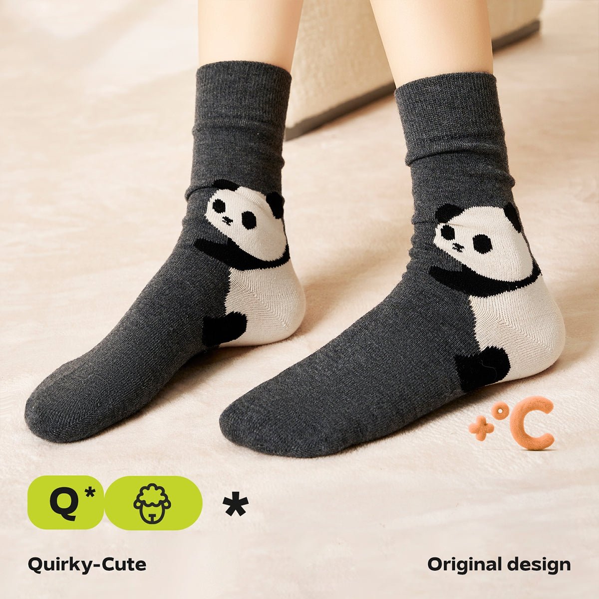 Cozy Winter Animal Wool Mid - Calf Socks – Women's 4 - Pair Cold - Weather Set