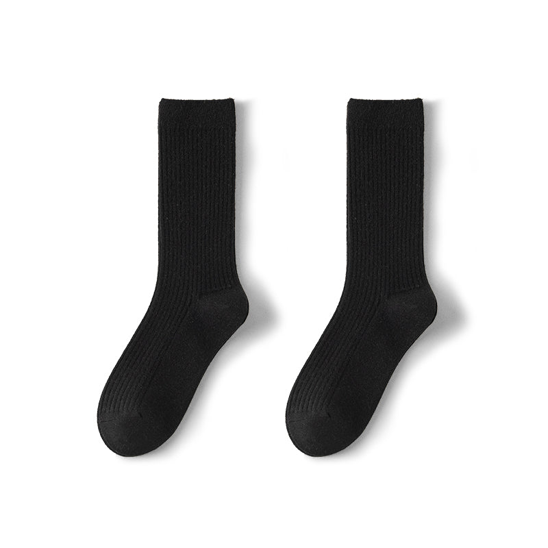 Women's Ribbed Mid - Calf Socks – 4 - Pair Solid Color All - Season Set