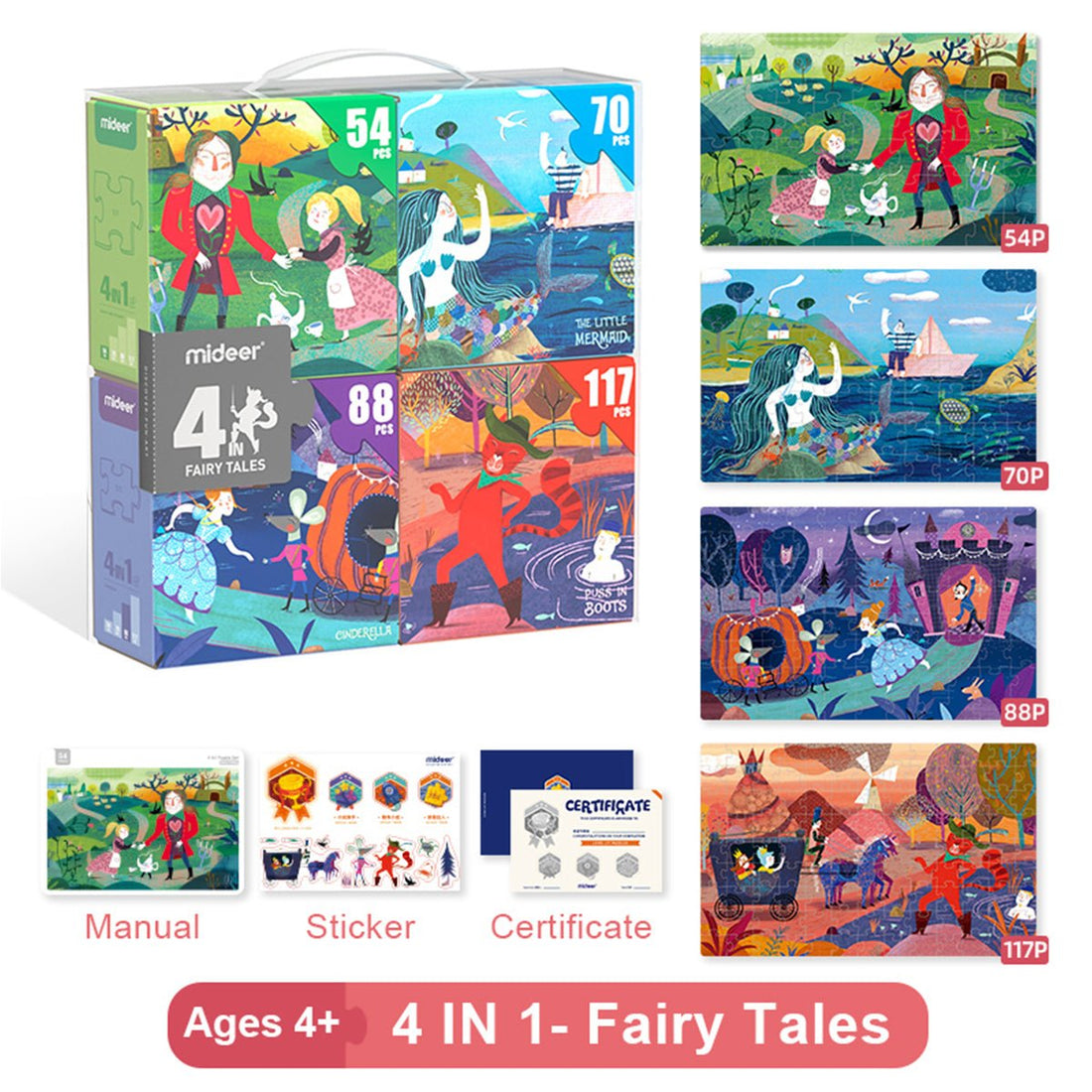 4 In 1 Fairy Tales Puzzle Set 329pcs - 0cm