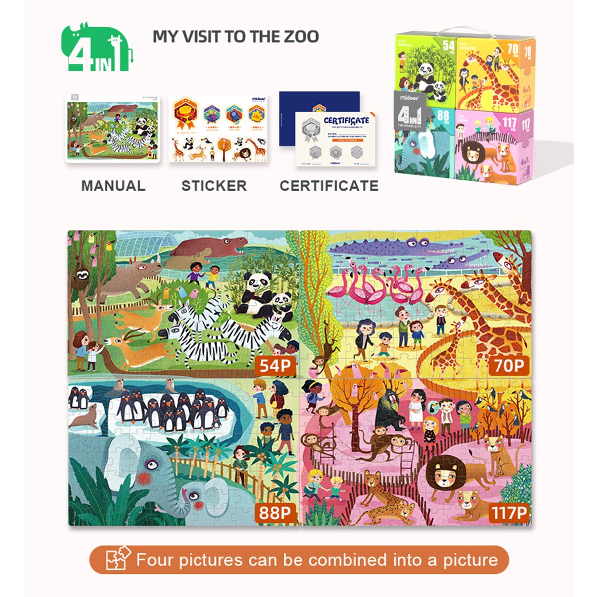 4 In 1 My Visit To The Zoo Puzzle Set 329pcs - 0cm