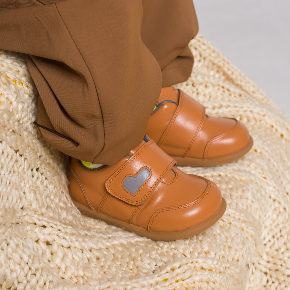 Flap Strap Soft Sole Anti-slip Pre-walker Brown Baby Boy Sneakers