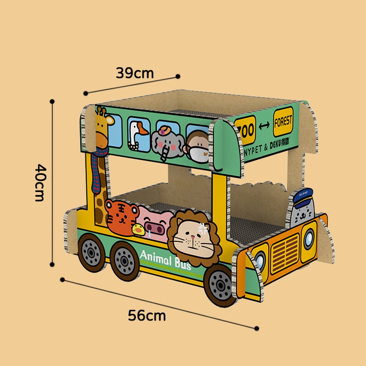 Animal Bus Green Cat Scratching Board 0cm